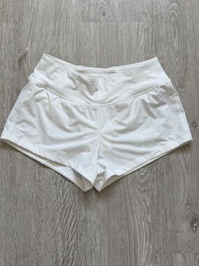 White Athletic Perforated Performance Shorts White